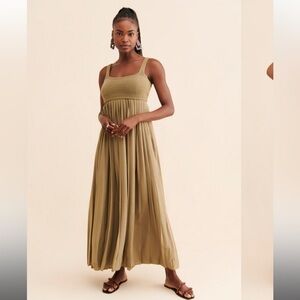 Mare Mare Pleated Maxi Twofer Dress